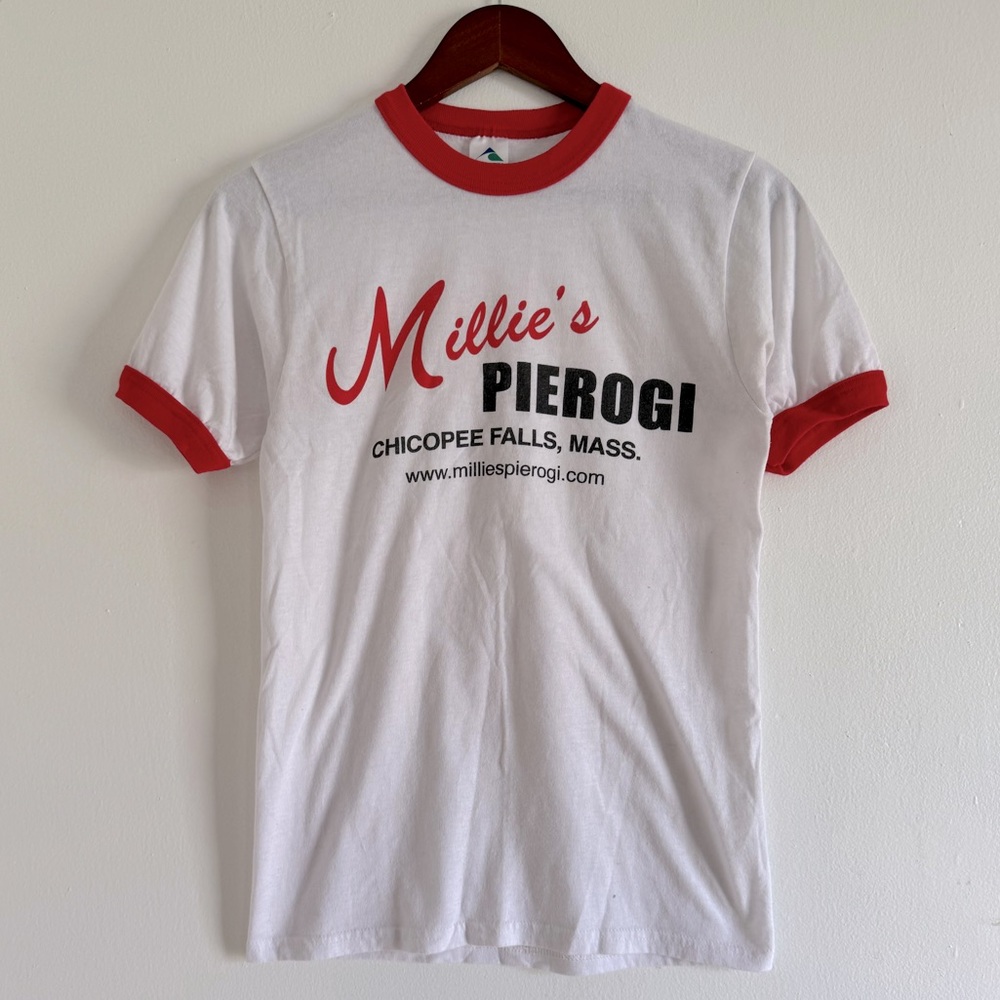 Millie’s Pierogis Chicopee MA Ringer T shirt Size Small